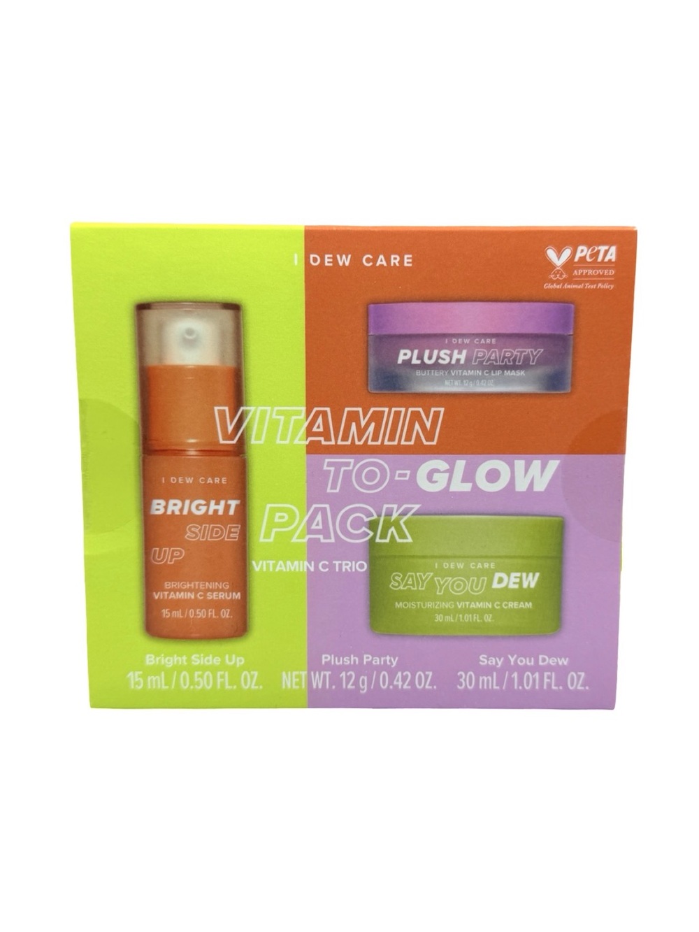 I Dew Care Vitamin To Glow: Vitamin C Trio - Lip Mask, Serum, Moisturizer